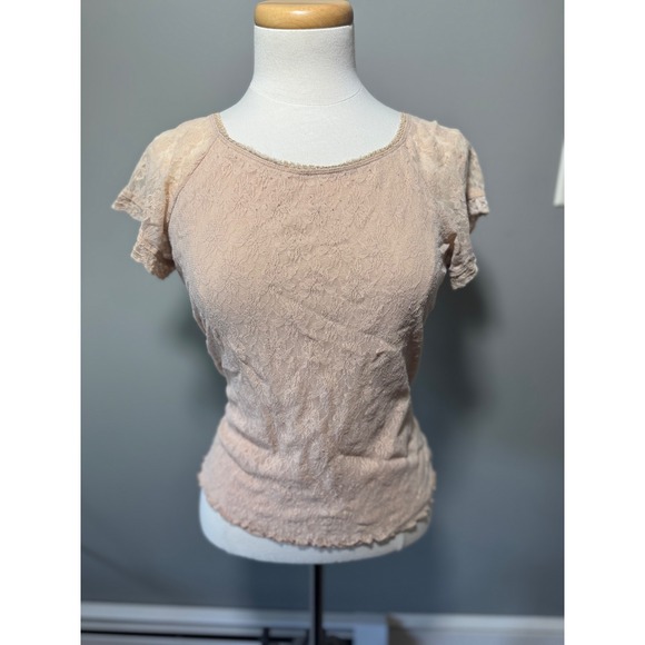 Y2K Fairy Whimsicore Newport News Jeanology Collection Lace Top Blouse XL - Picture 1 of 4